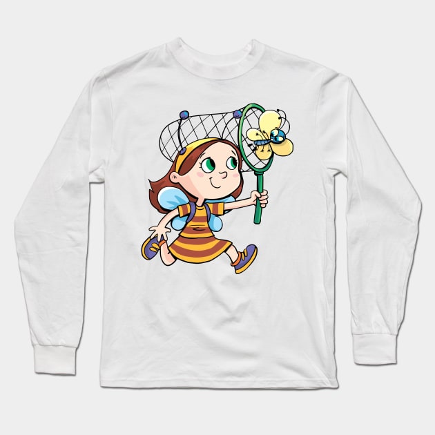 girl in a bee costume Long Sleeve T-Shirt by duxpavlic
